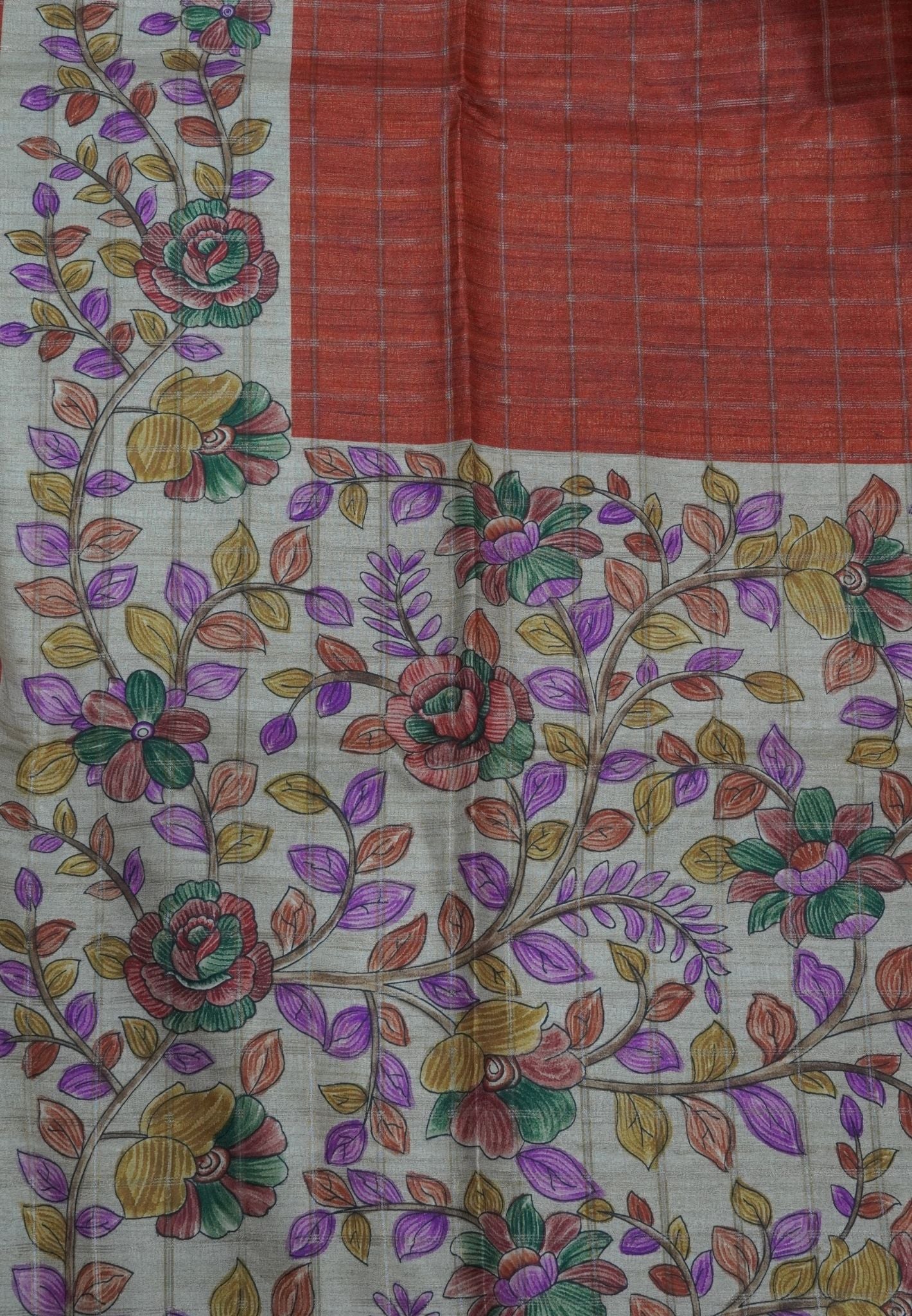 Semi Tussar Saree-Honey