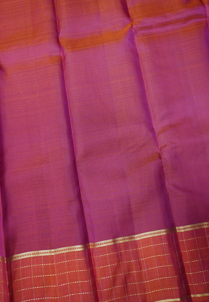 Pure Kanchipuram Silk Saree-Black with Zari Checks Border