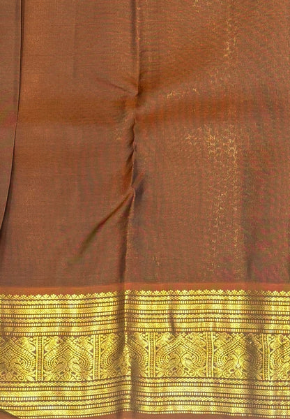 Pure Kanchipuram Silk Saree-Purple with Contrast Border