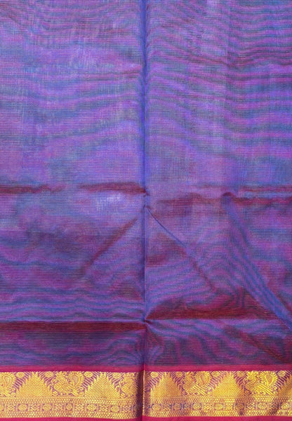 Pure Silk Cotton Saree-Sulphate Blue In Vairaoosi Zari With Contrast Border