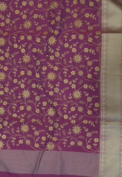 Kota Saree-Maroon with Floral Embroidery work