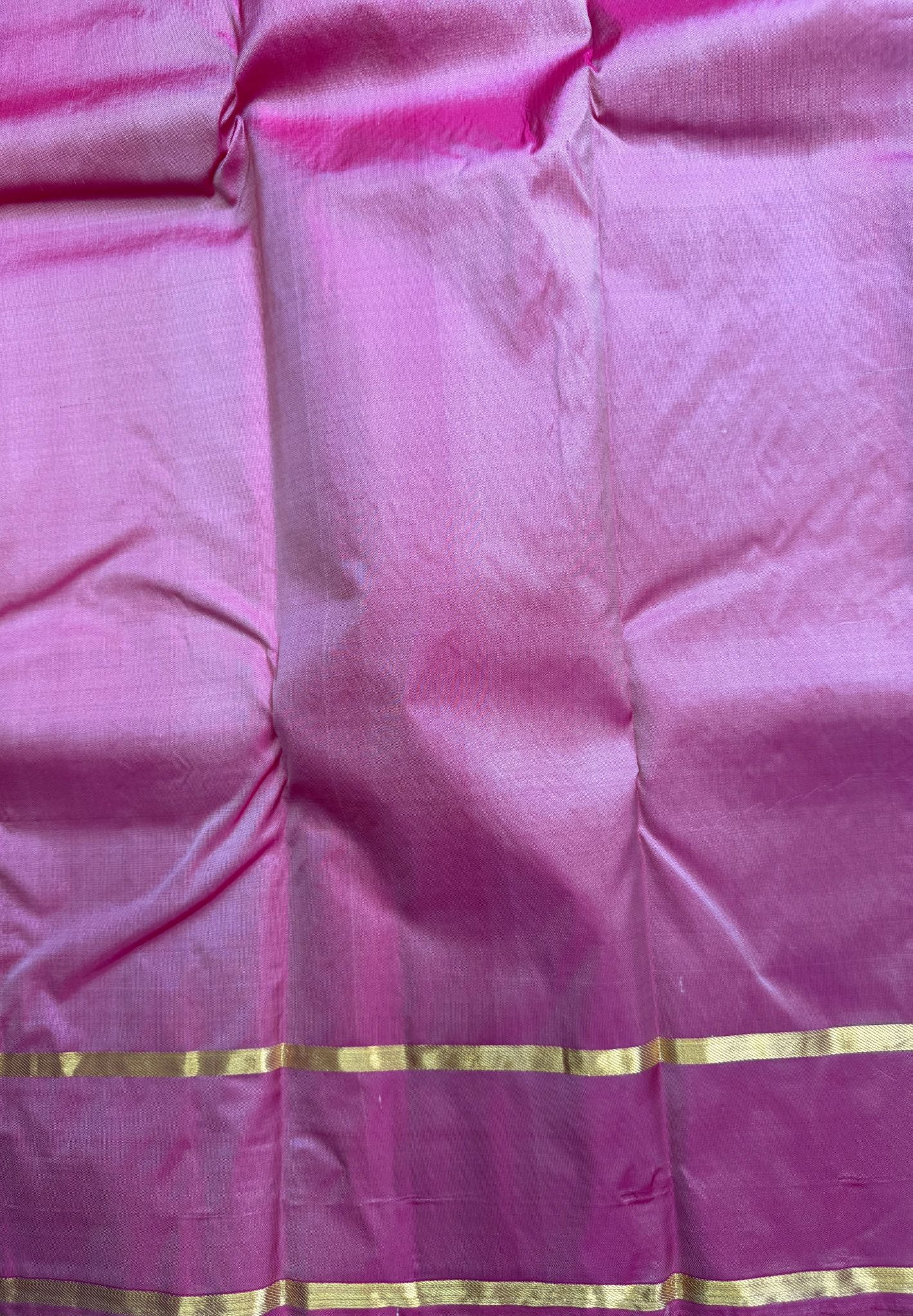 Pure Kanchipuram Silk Saree-Sandal with Contrast in Traditional Paisley Motifs