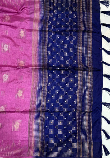 Chanderi Saree-Purple with Zari Lines