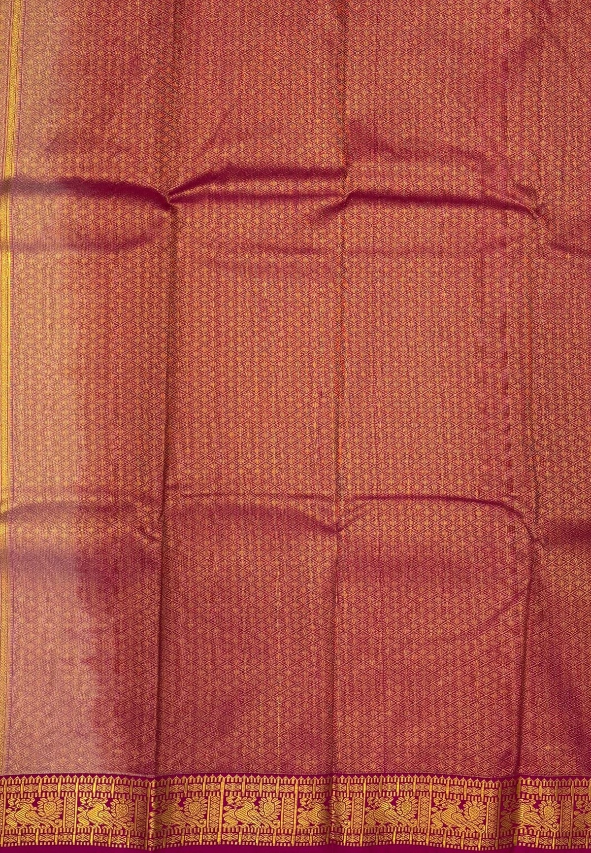 Budget Kanchipuram Saree-Water Blue In Floral Jaali Zari Border
