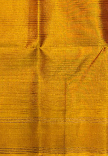Pure Kanchipuram Silk Saree-Patel Brown in Fine Checked Zari Border