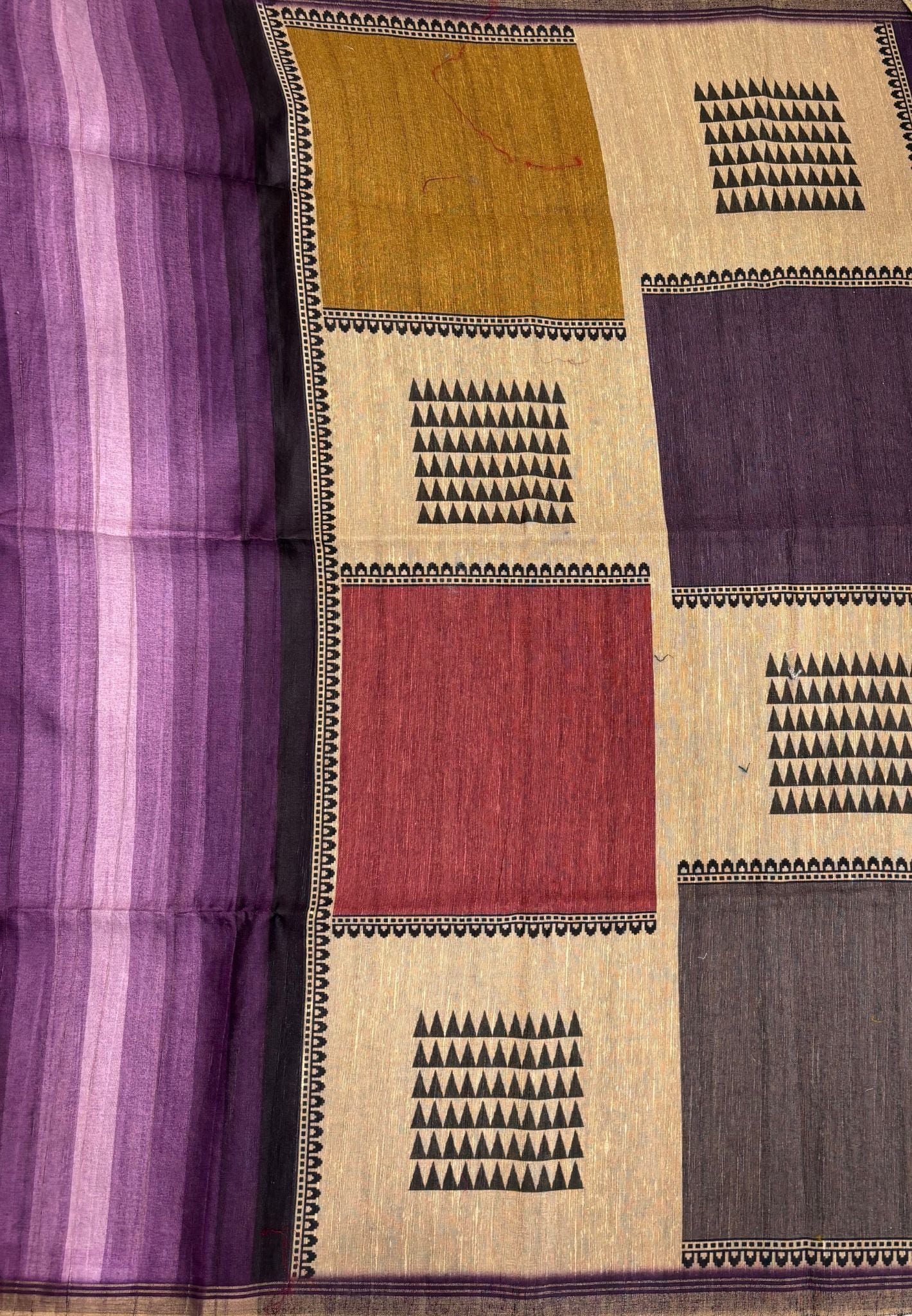 Matka Tussar saree -Purple
