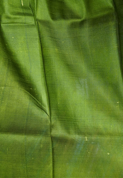 Pure Tussar Saree-Light Green with Ajrakh Pattern