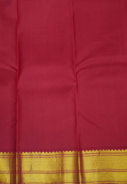Pure Kanchipuram Silk Saree-Navy Blue with Contrast Border