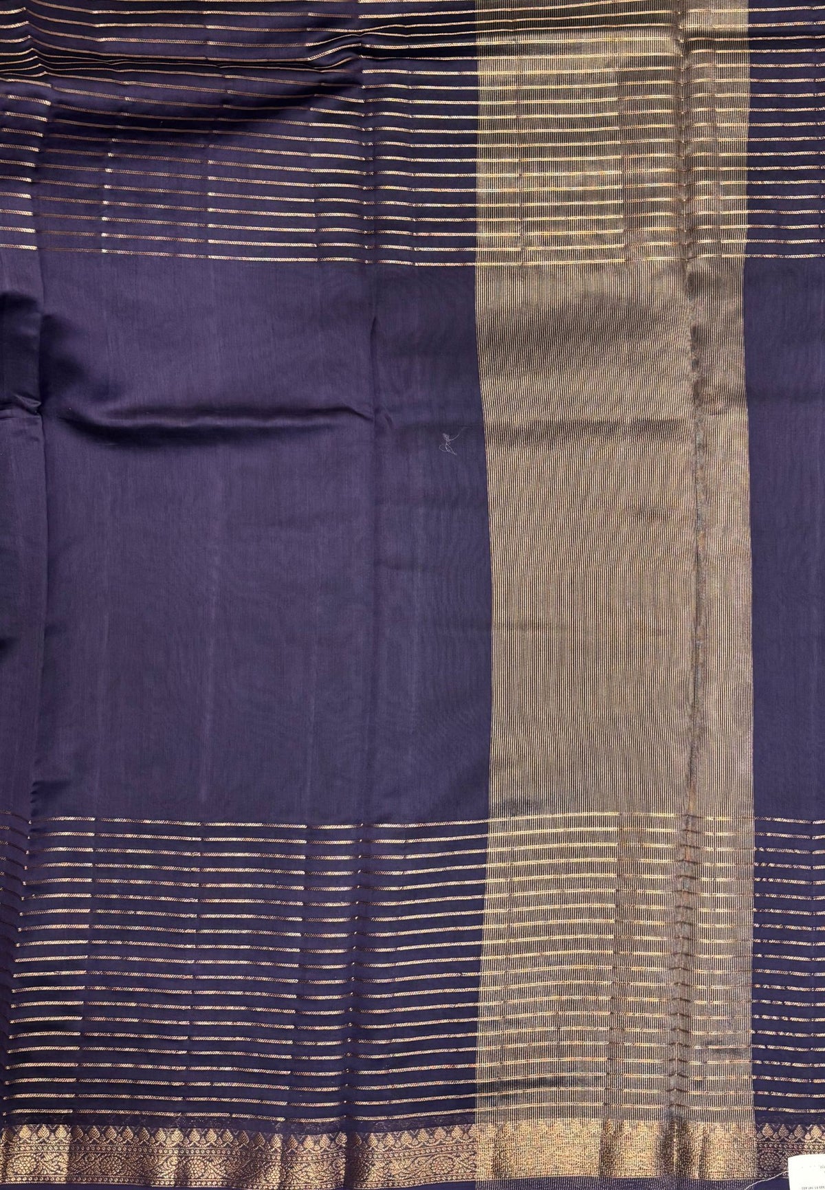 Semi Chinya Silk Saree-Dusty Violet In Fine Stripe Zari Border
