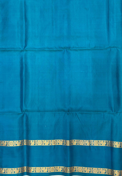 Pure Kanchipuram Silk Saree-Purple in Zari Checks with Contrast Retapet Border