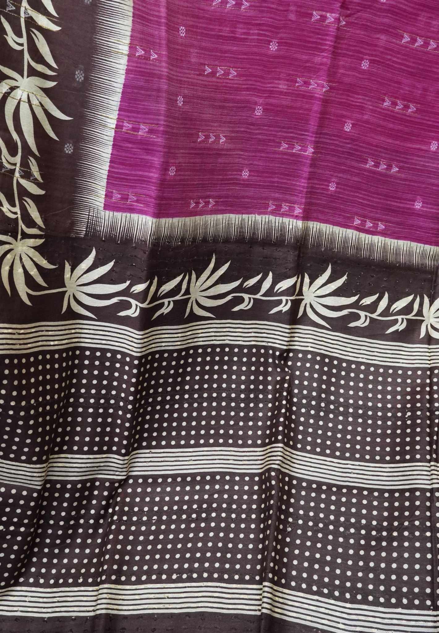 Tussar Saree- Magenta Pink