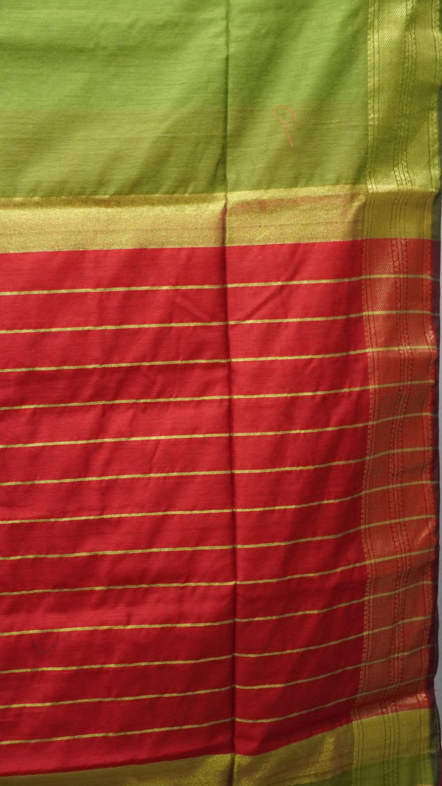 Maheswari Cotton Saree Plain-Green