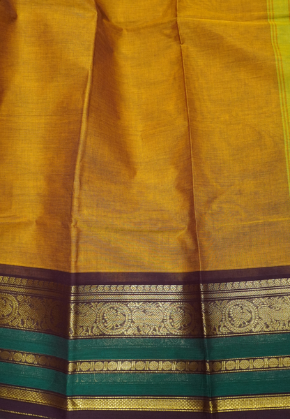Chettinadu Cotton Saree-Mustard