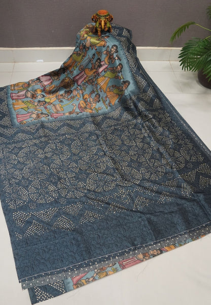Premium Silk Saree-Water Blue