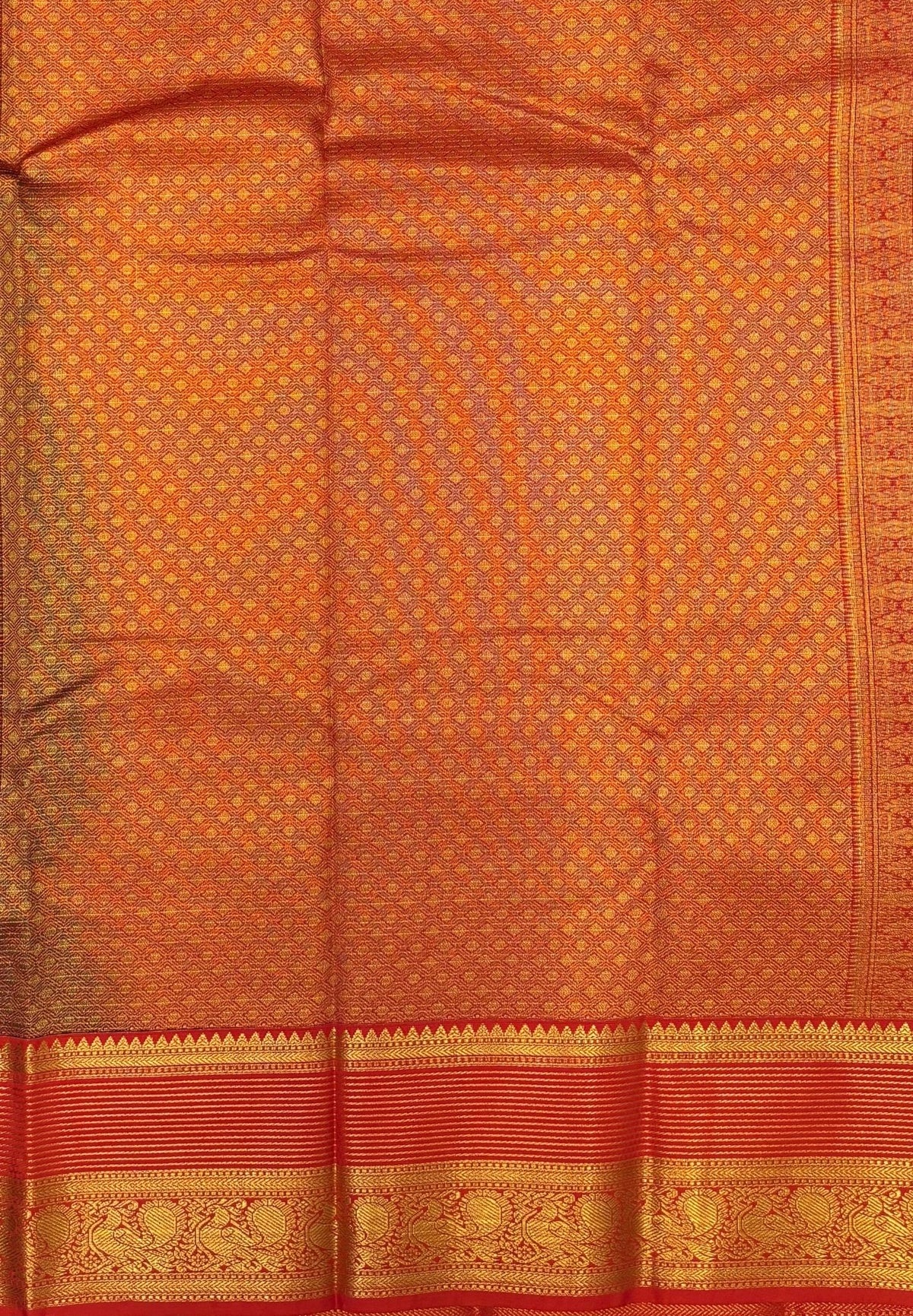 Budget Kanchipuram Saree-Purple In Floral Zari Panel Border