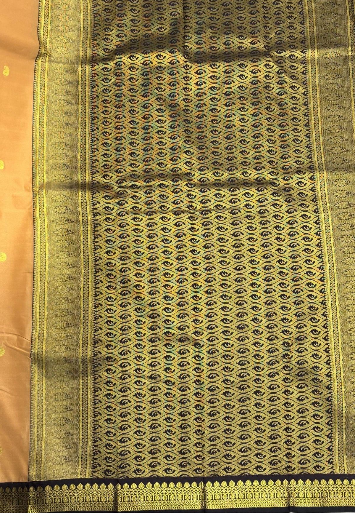 Budget Kanchipuram Saree-Sandal with Contrast Border