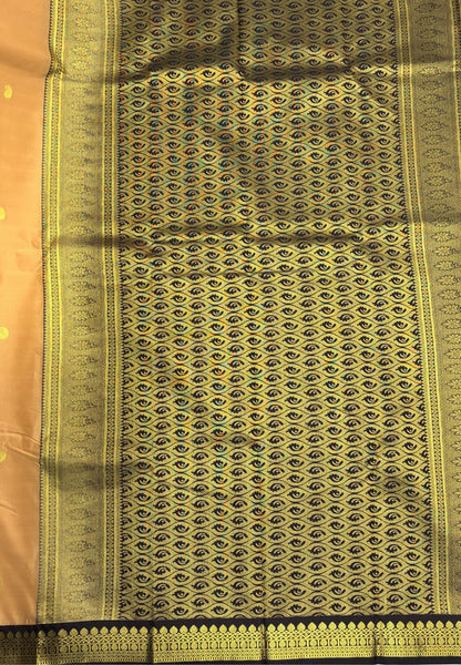 Budget Kanchipuram Saree-Sandal with Contrast Border