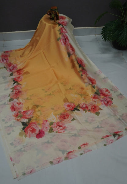 Premium Silk Saree-Light Yellow