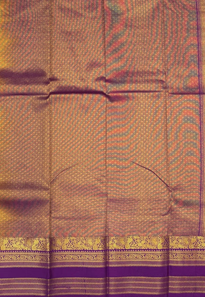 Budget Kanchipuram Saree-Mehandi Green In Floral Zari Panel Border