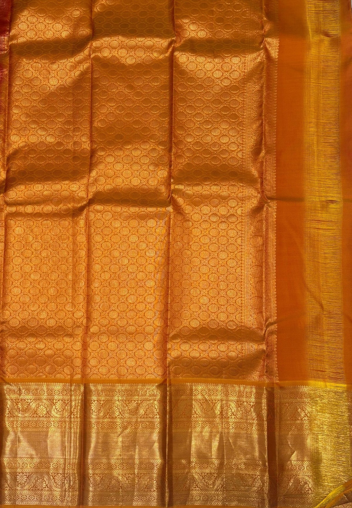 Pure Kanchipuram Silk Saree-Traditional Red with Contrast Border