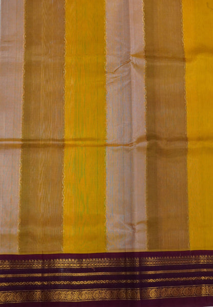 Pure Silk Cotton Saree-Lime Green in Rangkat Pattern