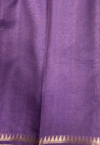 Soft Tussar Saree-Purple In Palum Pazhamum Border