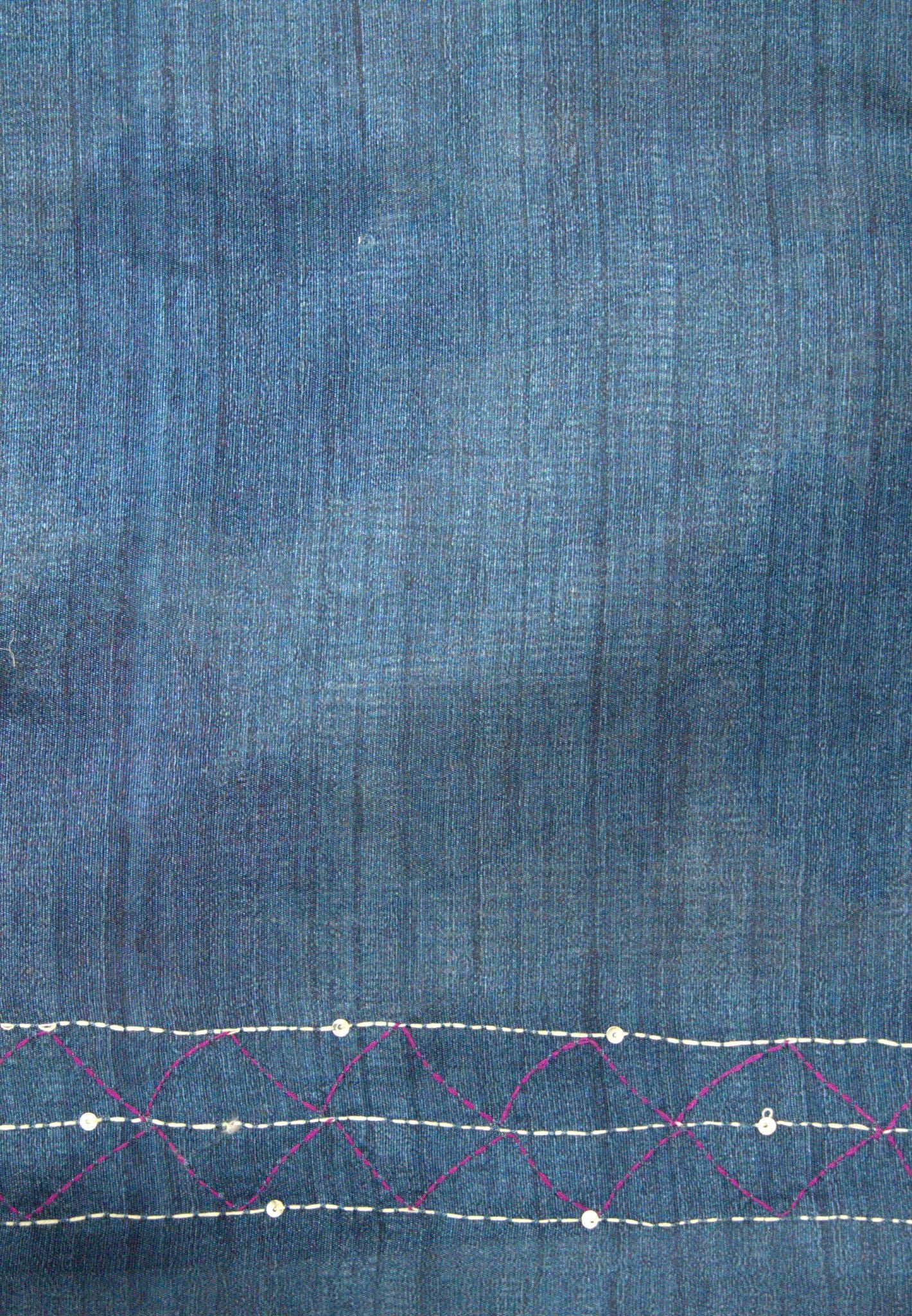 Semi Tussar Saree -Green with Kantha Work