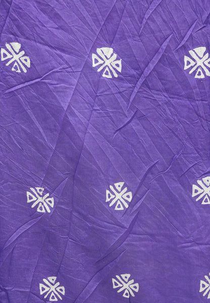 Batick Cotton Saree- Light Violet with Sequence Work