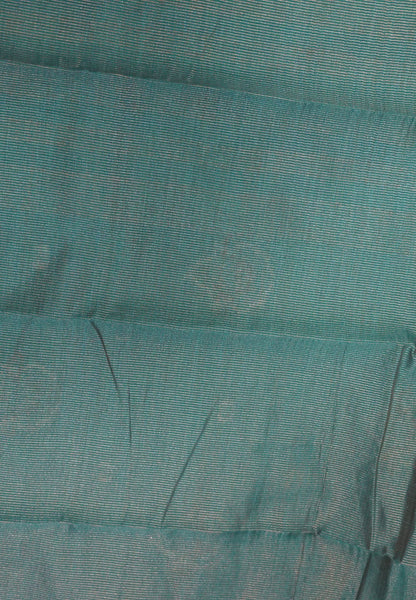 Semi Tussar Saree-Ramar Blue with Floral Zari Motif