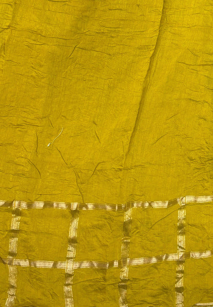 Banarasi Bandeji Saree-Peacock Blue in Zari Checks with Contrast Border