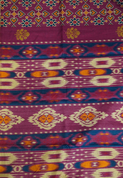Soft Semi Tussar Saree-Purple with Patola Print