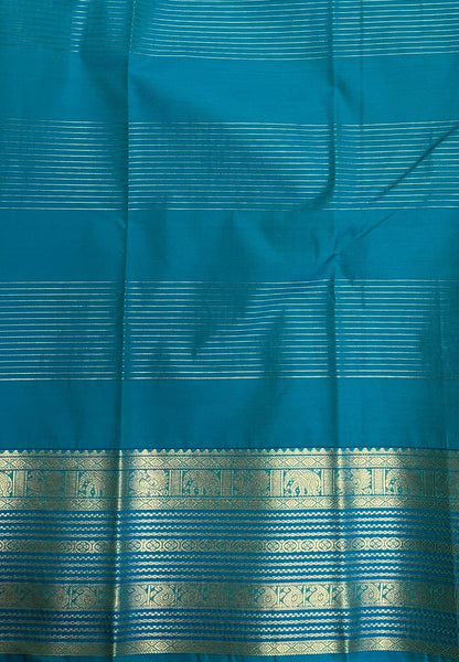 Budget Kanchipuram Saree-Yellow with Contrast Border