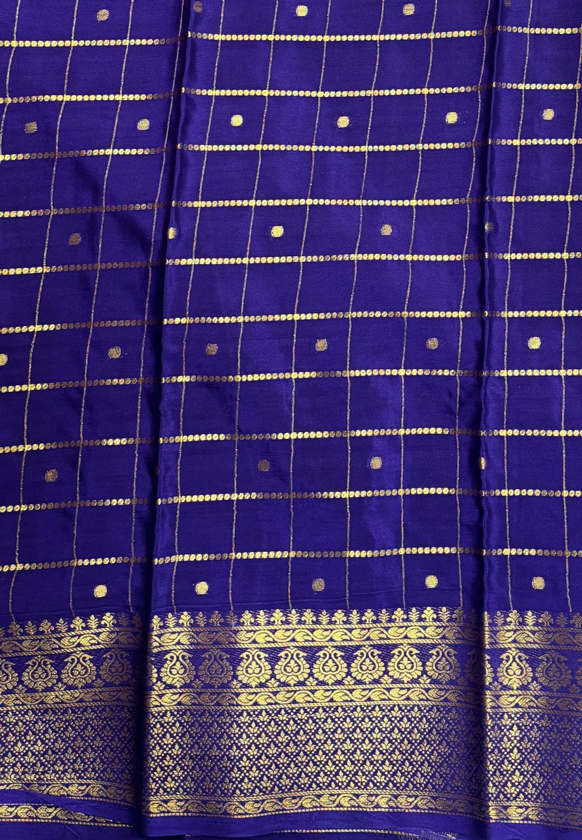Viscose Saree-Rani Pink in Checked Zari Pattern Border