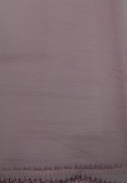 Crush Organza Saree-Dusky Pink with French Knot