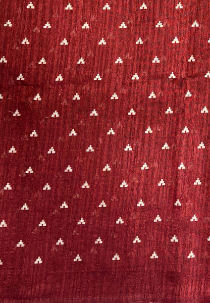 Jute Tussar Saree-Mustard In Patola Print Border