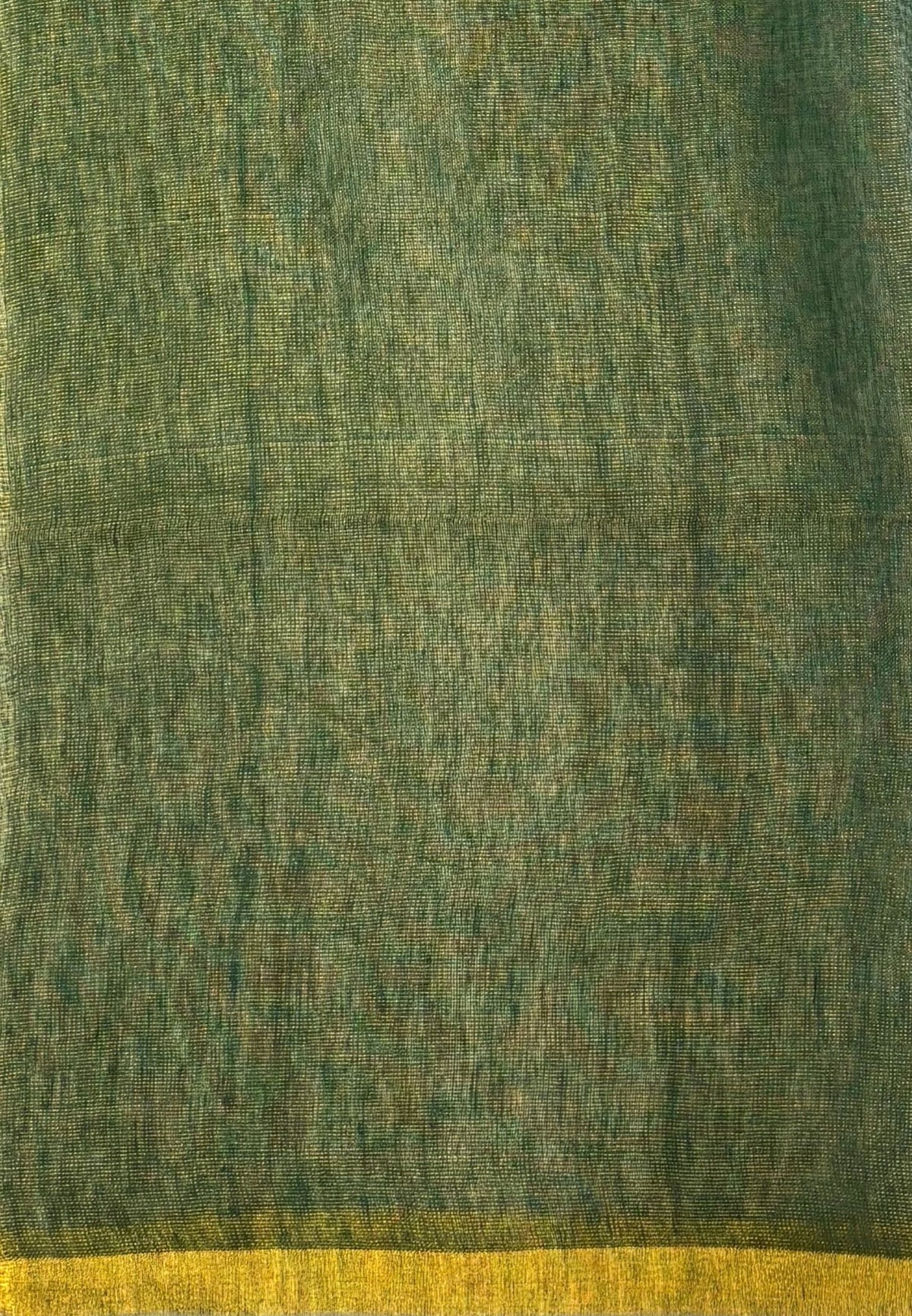 Tissue Silk Saree-Green In Lotus Motif Border