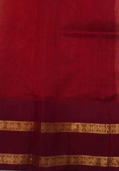 Pure Silk Cotton Saree-Off White with Contrast Rettapet Border