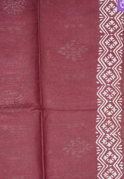 Bhagalpur Cotton Saree- Sequence Work Dark Pink