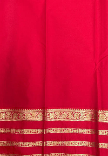 Budget Kanchipuram Saree-Green with Contrast Border
