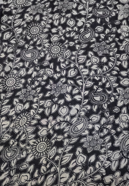 Kalamkari Cotton Saree – Traditional Art Inspired Design – Green
