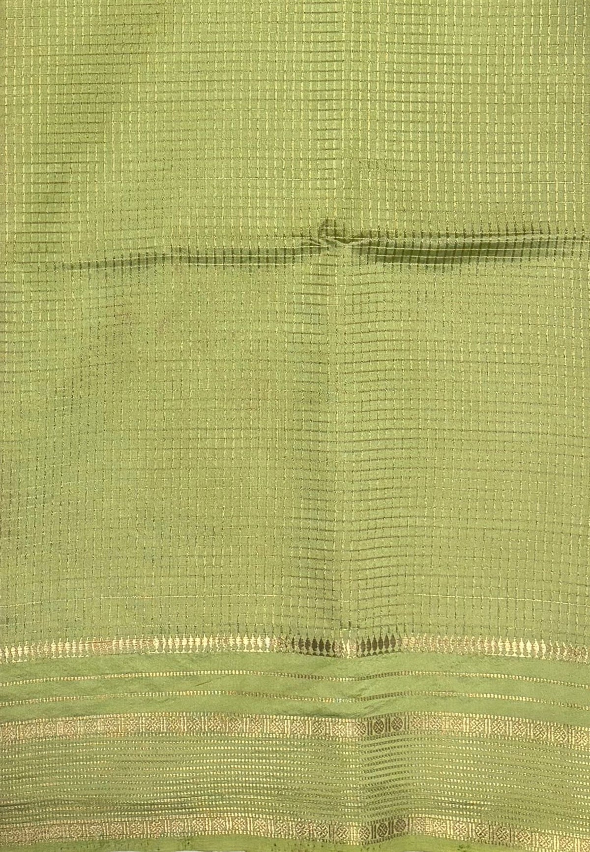 Mulberry Silk Saree-Red In Striped Zari With Contrast Border