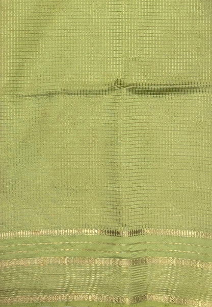 Mulberry Silk Saree-Red In Striped Zari With Contrast Border