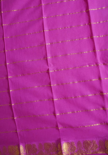 Sungudi Cotton Saree-Magenta with Veldhari Pattern & Rich Pallu
