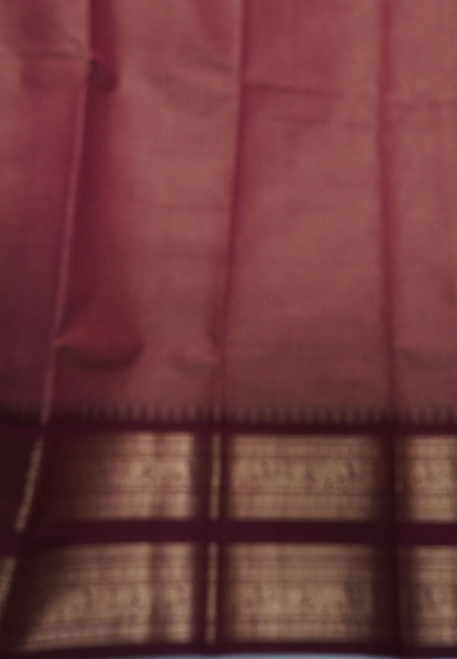 Chettinadu Cotton Saree-Pink with Elephant Big Border