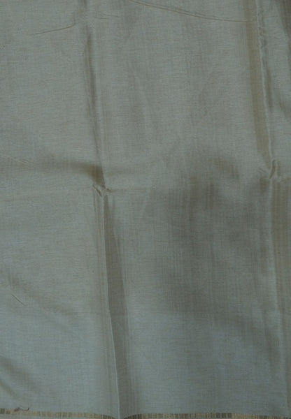 Matka Tussar Saree-White with Zari Checks