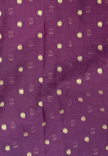 Soft Jute Tussar Saree-Maroon In Square Check Zari Border