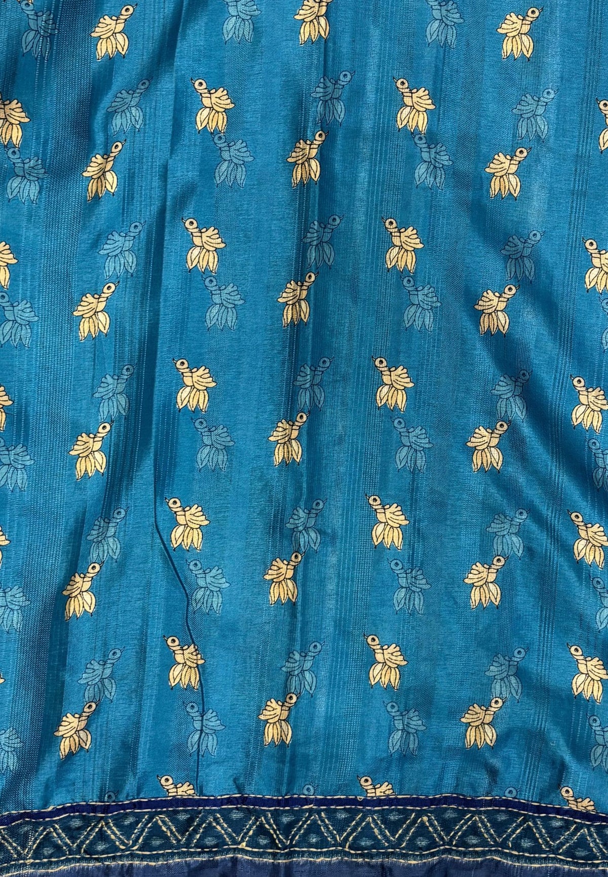 Dola Saree-Sky Blue In Figurative Tribal Motif Border