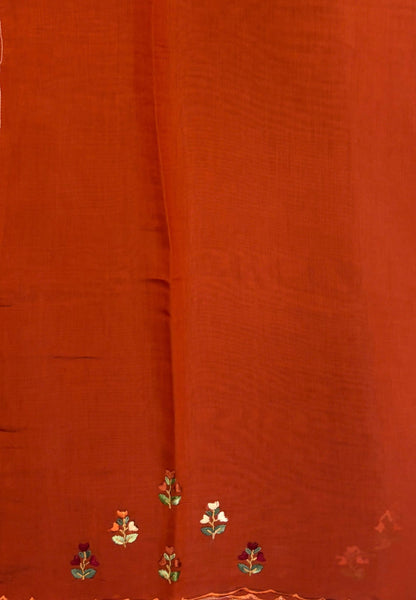 Muslin Saree-Honey In Parrot Motif Border