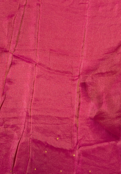 Viscose Saree-Rani Pink In Fine Stripe Zari Border