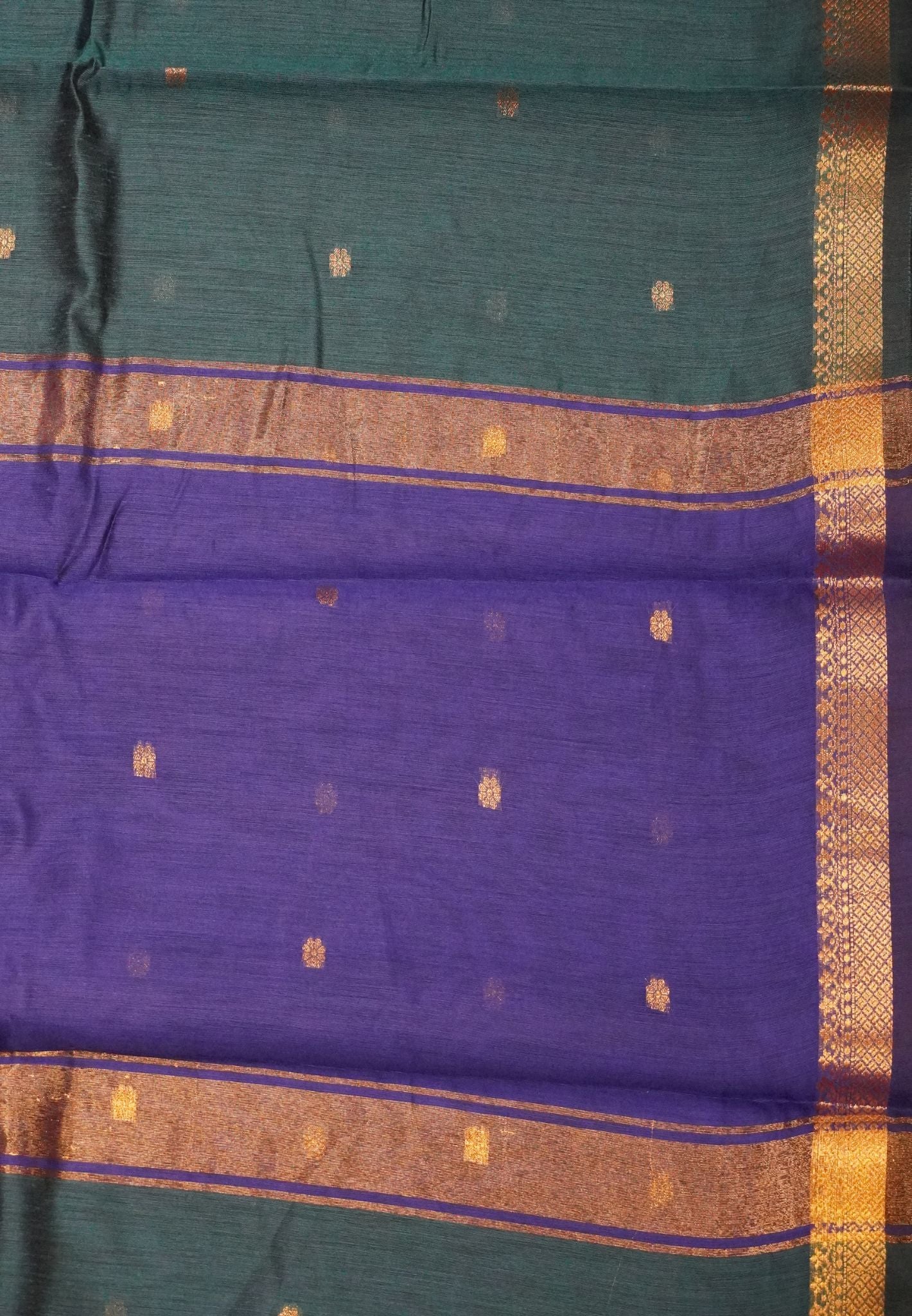 Maheswari Saree - Peacock Green